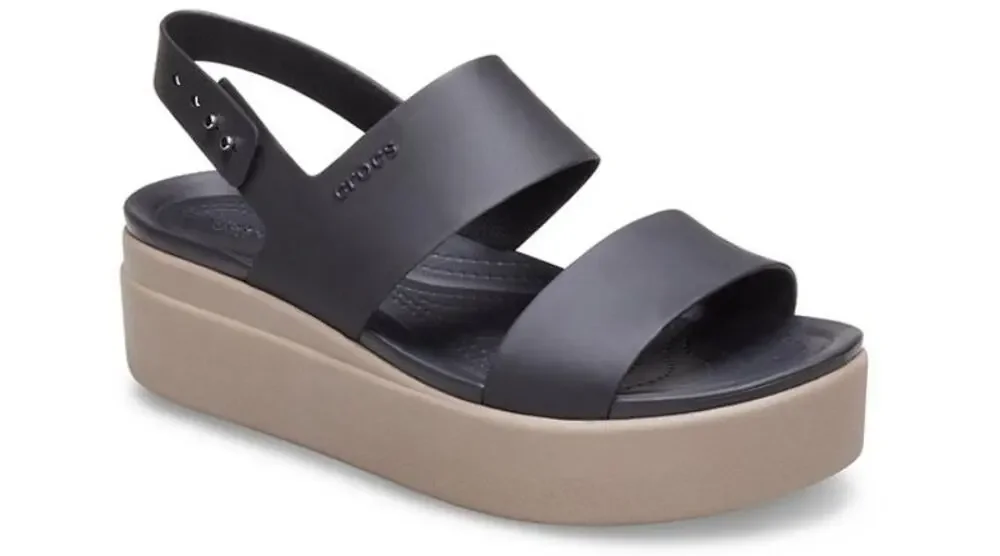 Crocs Womens Brooklyn Low Wedge Sandals Size 4 EU 33.5 Black NWT